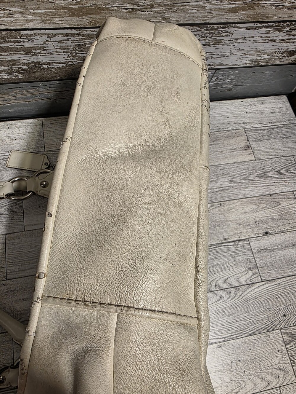 Coach White Laser-Cut Leather Shoulder Bag - Picture 4 of 13